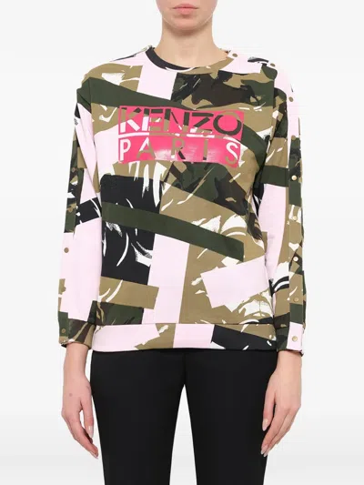 Kenzo Camouflage-print Logo-print Sweatshirt In Multi