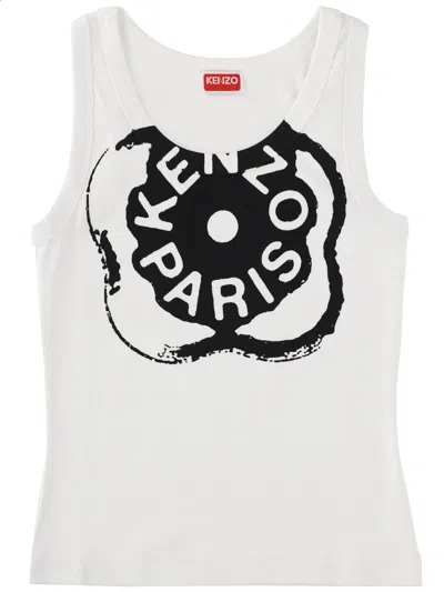 Kenzo Boke Flower Graphic Ribbed Jersey Tank In Black