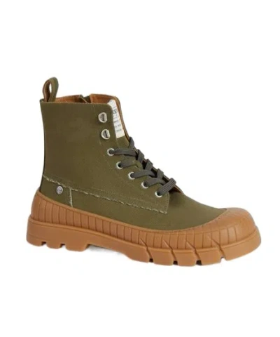 Kenzo Canvas Boots In Green