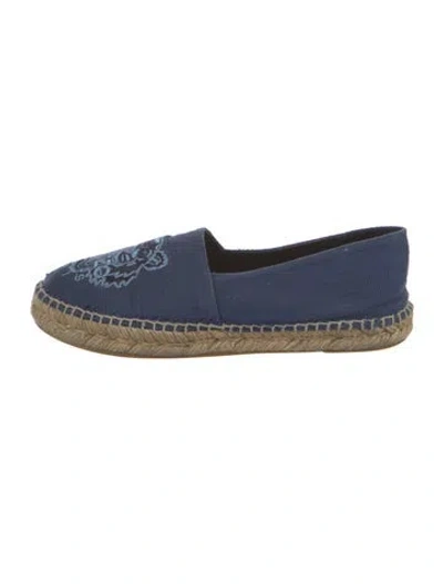 Pre-owned Kenzo Canvas Colorblock Pattern Espadrilles In Blue