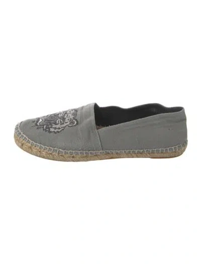 Pre-owned Kenzo Canvas Graphic Print Espadrille Sneakers In Grey