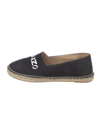 Pre-owned Kenzo Canvas Graphic Print Espadrilles In Black