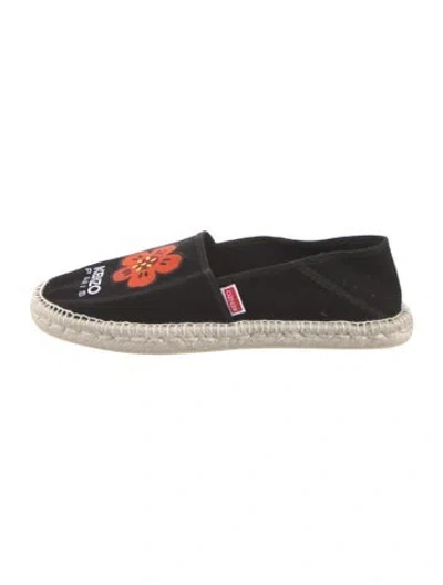Pre-owned Kenzo Canvas Graphic Print Espadrilles In Black