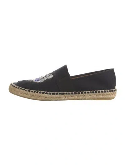 Pre-owned Kenzo Canvas Graphic Print Espadrilles In Black