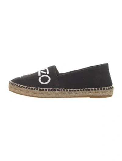 Pre-owned Kenzo Canvas Graphic Print Espadrilles In Black