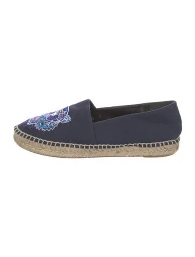 Pre-owned Kenzo Canvas Graphic Print Espadrilles In Blue