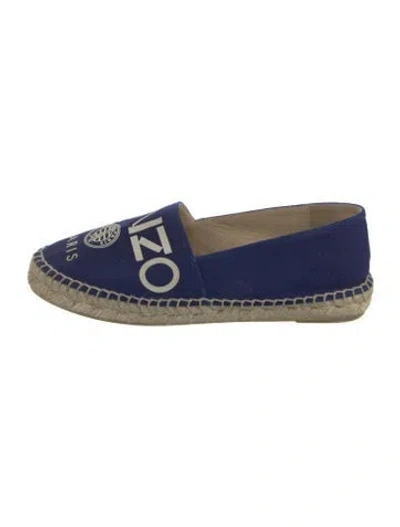 Pre-owned Kenzo Canvas Graphic Print Espadrilles In Blue