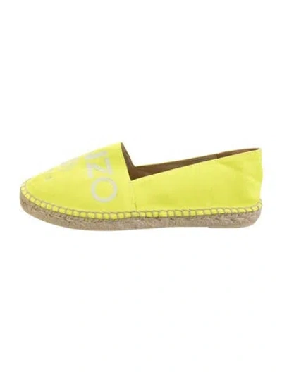 Pre-owned Kenzo Canvas Graphic Print Espadrilles In Green