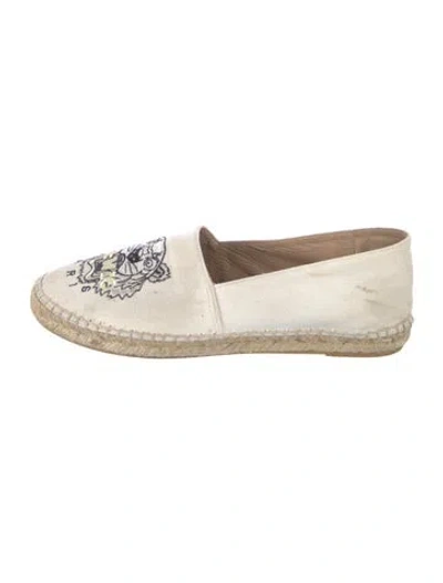 Pre-owned Kenzo Canvas Graphic Print Espadrilles In Neutral
