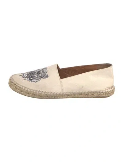 Pre-owned Kenzo Canvas Graphic Print Espadrilles In Neutral
