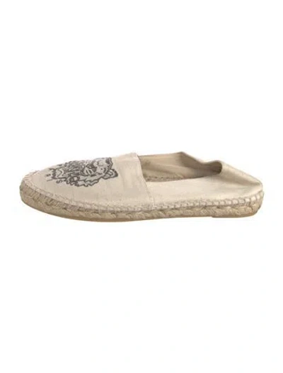 Pre-owned Kenzo Canvas Graphic Print Espadrilles In Neutrals