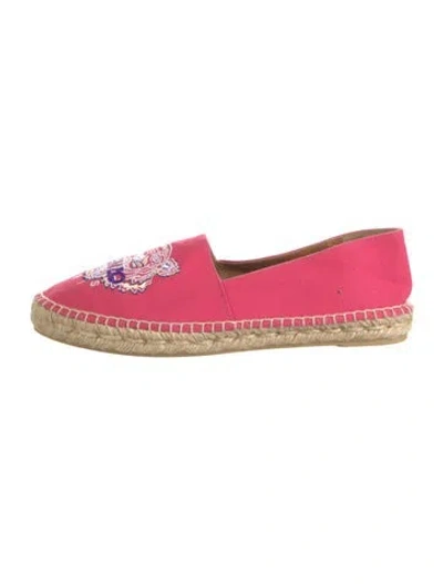 Pre-owned Kenzo Canvas Graphic Print Espadrilles In Neutrals/pink/purple