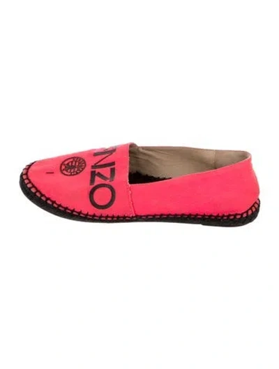 Pre-owned Kenzo Canvas Graphic Print Espadrilles In Pink