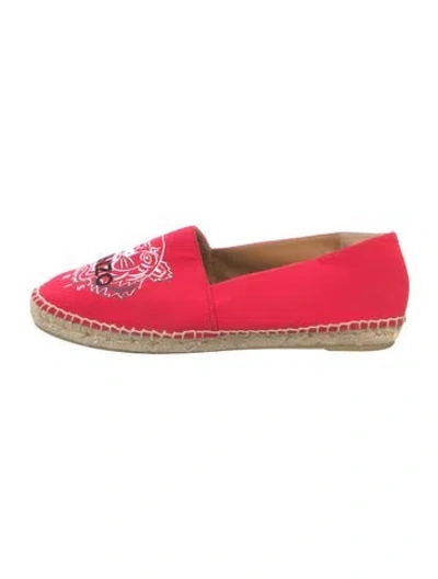 Pre-owned Kenzo Canvas Graphic Print Espadrilles In Red