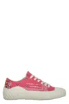 Kenzo Tiger-crest Low-top Sneakers In Fuchsia