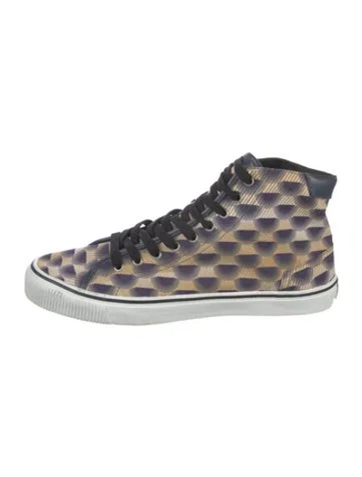 Pre-owned Kenzo Canvas Patterned Sneakers In Multicolor