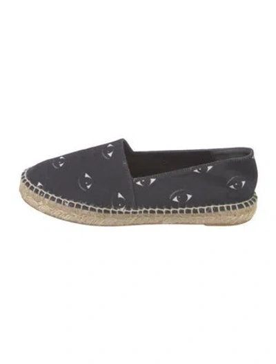 Pre-owned Kenzo Canvas Printed Espadrilles In Black