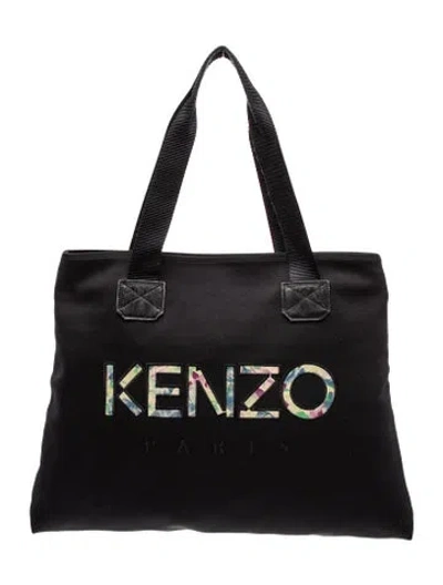 Pre-owned Kenzo Canvas Tote In Black