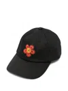 Kenzo Flower-embroidered Baseball Cap In Black