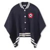 Kenzo Logo-appliqué Knitted Cape In Blue