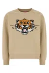 Kenzo 'happy Tiger' Crew Neck Sweatshirt In Beige