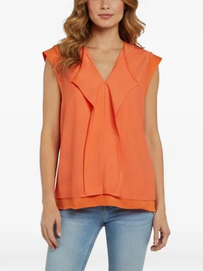 Pre-owned Kenzo Cap-sleeves Blouse In Orange