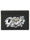 Kenzo Elephant Print Leather Cardholder In Black