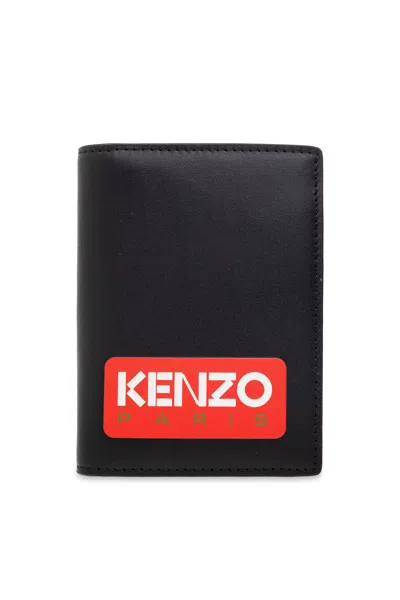 Kenzo Logo Patch Bi-fold Wallet In Black