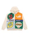 Kenzo Logo-print Zipped Hoodie In Beige