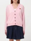 Kenzo Boke Flower Embroidered Buttoned Cardigan In Pink