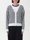 Kenzo Cardigan With Jacquard Pattern In Weiss