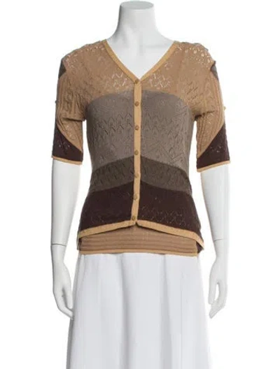 Pre-owned Kenzo Cardigan Set Striped Sweater In Neutral