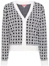 Kenzo Cardigan With Jacquard Pattern In White