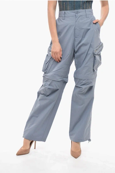 Kenzo Cargo Pants With Zipped Pockets In Blue