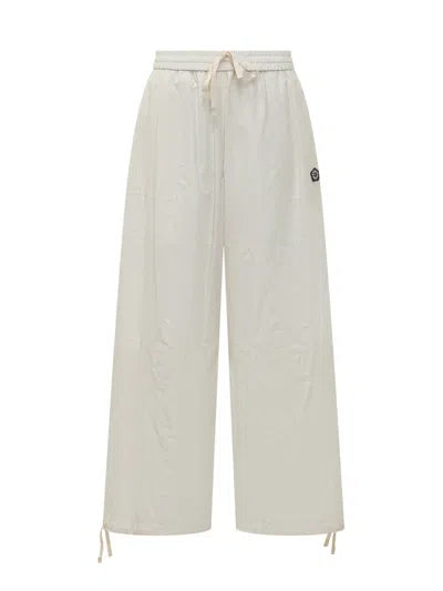 Kenzo Cargo Trousers With Artistic Detailing In White
