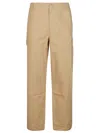 Kenzo Straight Leg Cargo Trousers Pockets In Camel