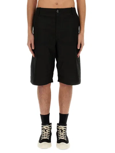 Kenzo Cotton Workwear Cargo Shorts In Black