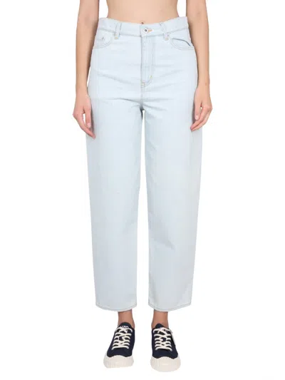Kenzo Carrot Fit Cotton Denim Jeans In Blue