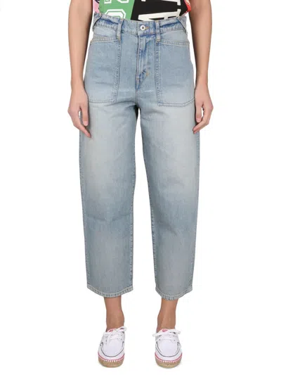 Kenzo Carrot Fit Jeans In Blue