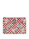 Kenzo Cartoon Check-pattern Animal-print Pouch In Multi
