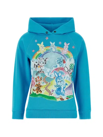 Kenzo Cartoon Logo Hooded Sweatshirt Kangaroo Pocket In Multi