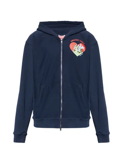 Kenzo Cartoon Hoodie Jacket In Blue