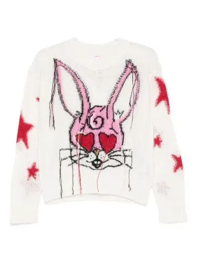 Kenzo Cartoon Knit Sweater In White