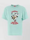 Kenzo Cartoon Logo Crew Neck Graphic T Shirt In Blue