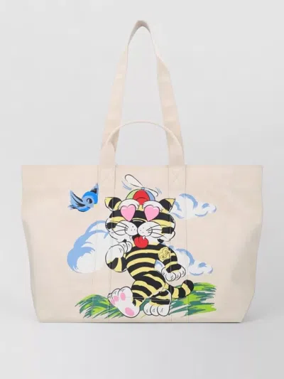 KENZO CARTOON PRINT LARGE TOTE BAG RECTANGULAR