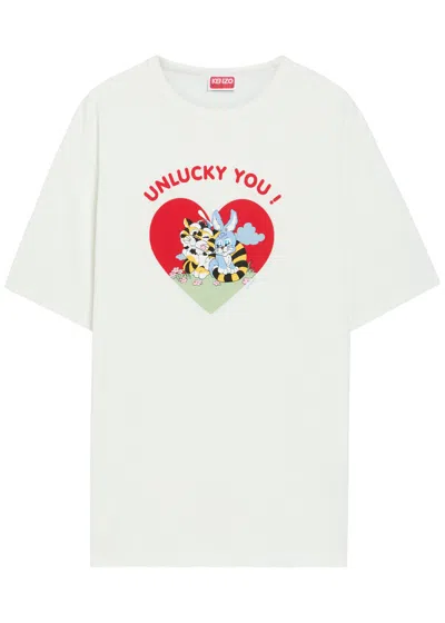 Kenzo Lucky Charm Graphic Crew Neck T Shirt In White