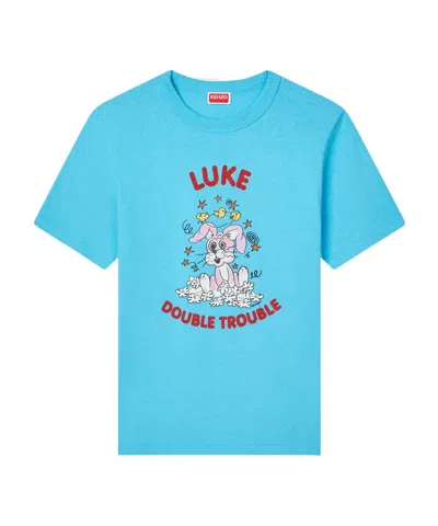 Kenzo Cartoon Graphic Crew Neck Cotton T Shirt In Burgundy