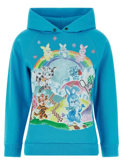 Kenzo Cartoon Logo Hooded Sweatshirt Kangaroo Pocket In Multi
