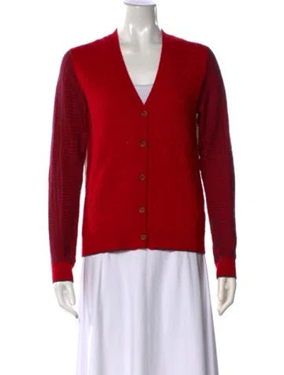Pre-owned Kenzo Cashmere Patterned Sweater In Red