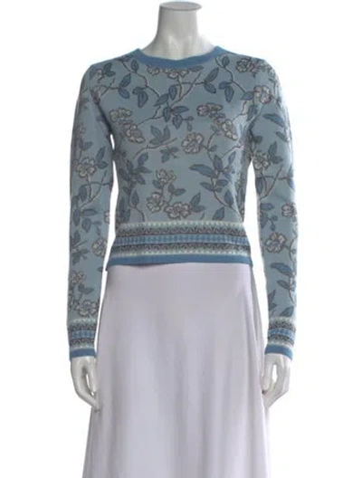 Pre-owned Kenzo Cashmere Printed Sweater In Blue